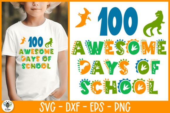 100 Days of School Dinosaur SVG