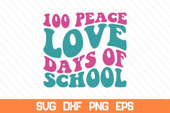 100 Peace Love Days of School Retro SVG: A Graphic Design Asset for Creative Publishing