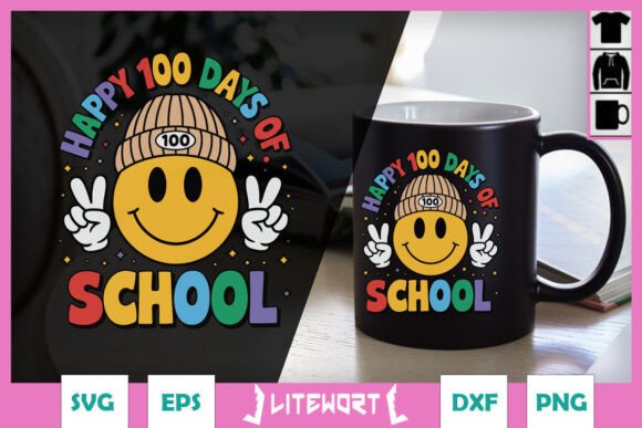 Happy 100 Days of School Smile SVG