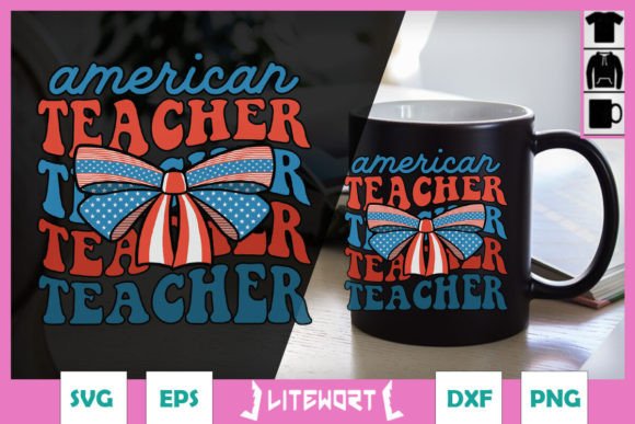 Retro 4th of July Teacher American SVG