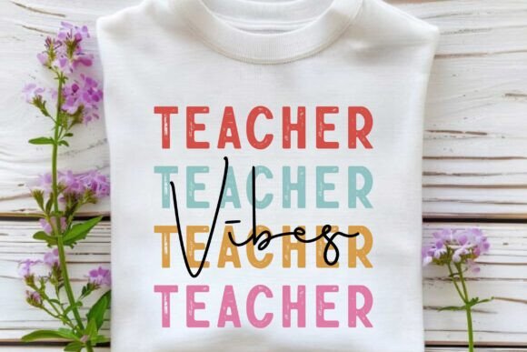 Retro Teacher Vibes SVG PNG Sublimation