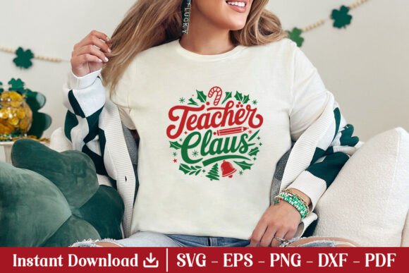 Teacher Claus SVG Teacher Gift Christmas Graphics