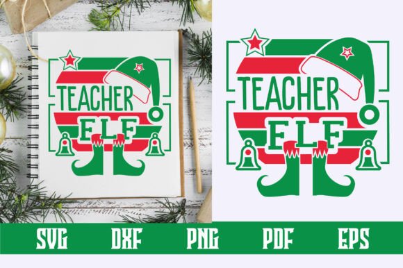 Teacher Elf Svg Design for Crafts and Graphics